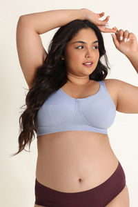Zivame True Curv Double Layered Non Wired Full Coverage Super Support Bra - Blue Blizzard — thumbnail 2